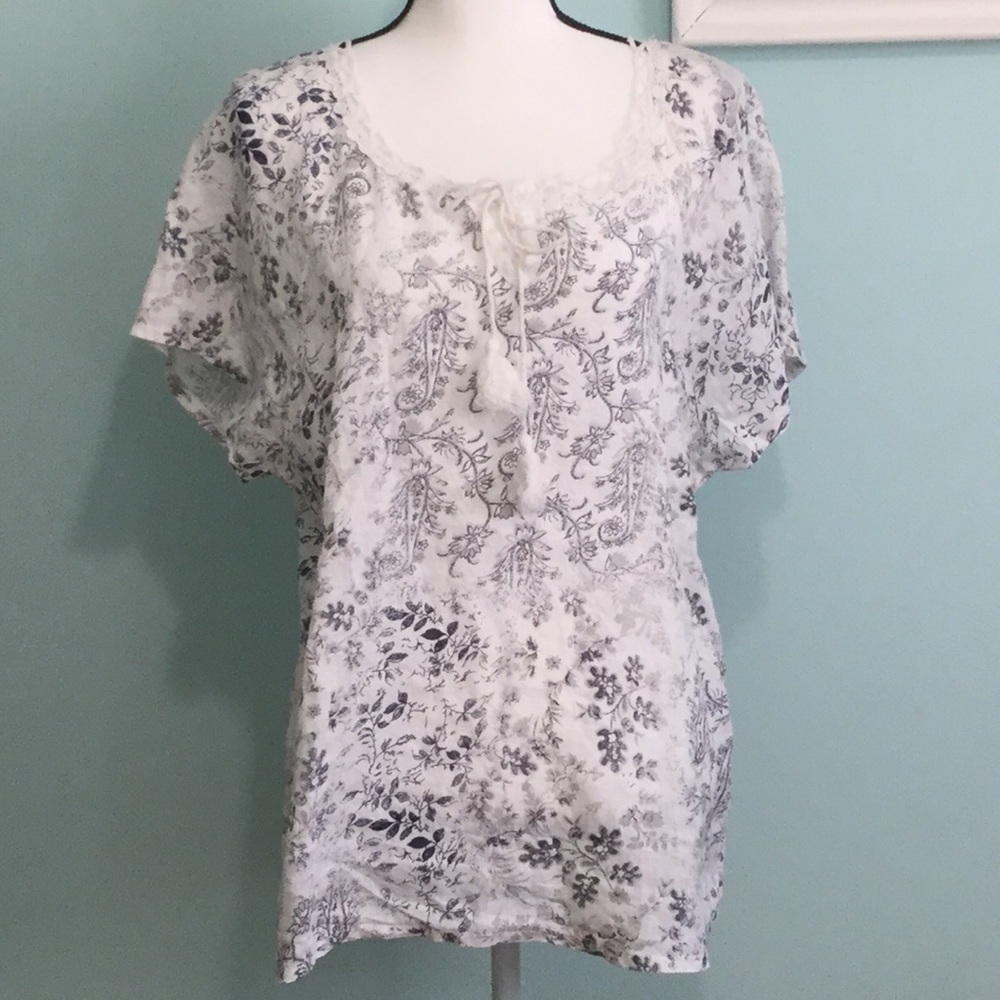 NWT - Alice Rinaldi - Blue Floral Print Blouse